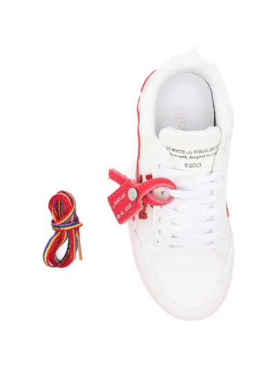 Off-white Kids White Vulcanized Low Leather Sneakers In White