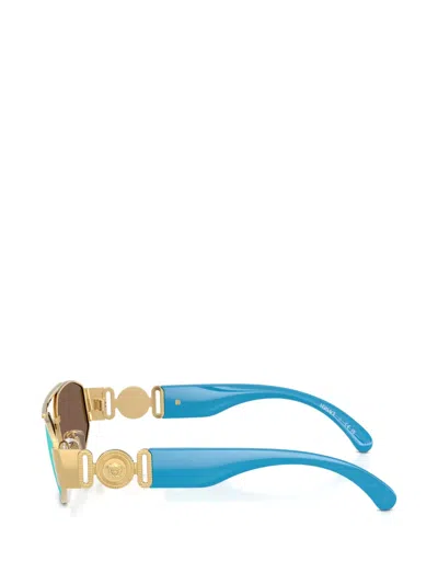 Versace Geometric-frame Sunglasses In Blue