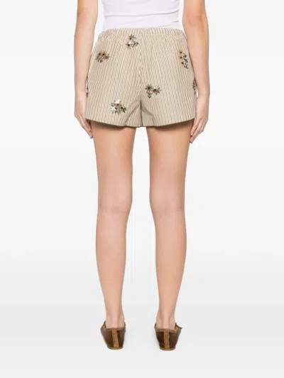 Sandro Striped-pattern Shorts In Neutral