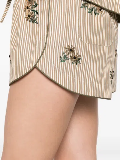 Sandro Striped-pattern Shorts In Neutral