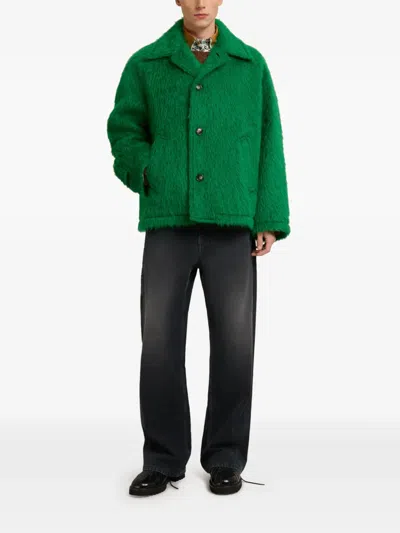 Marni Buttoned Jacket In Green