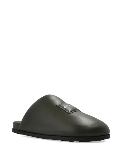 Givenchy Puffy Logo-patch Mules In Green