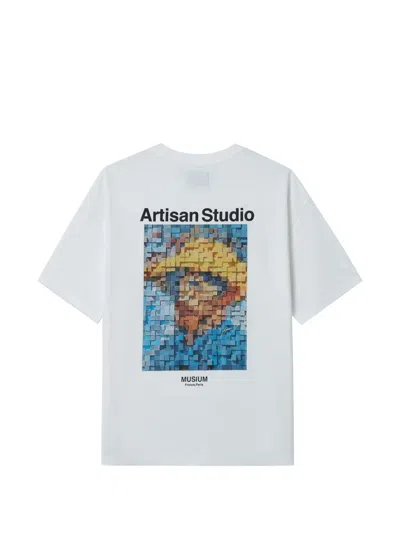Musium Div. Print T-shirt In White