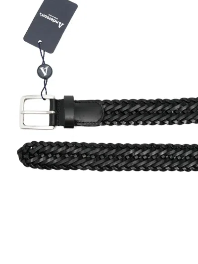 Anderson's Braided Leather Belt In Black