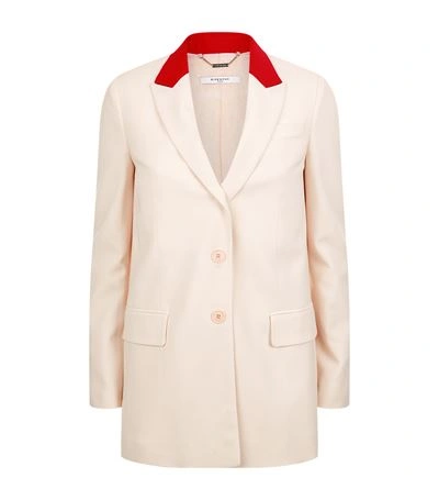 Shop Givenchy Contrast Lapel Long Blazer