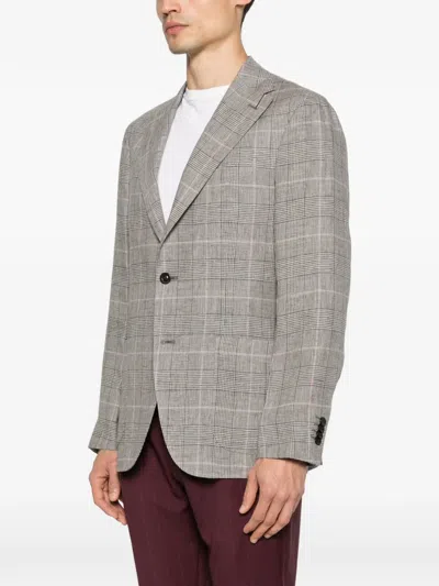 Boglioli Check-pattern Blazer In Gray