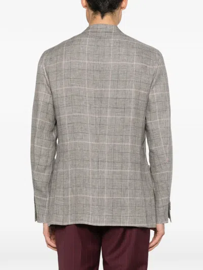 Boglioli Check-pattern Blazer In Gray