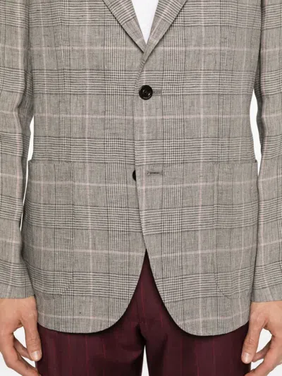 Boglioli Check-pattern Blazer In Gray