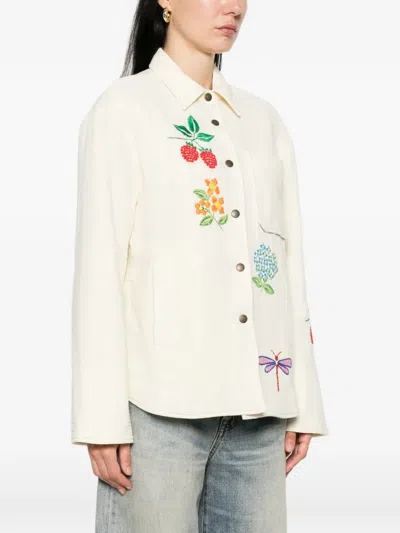 Susanna Blu Crisantemo Button Jacket In Neutral