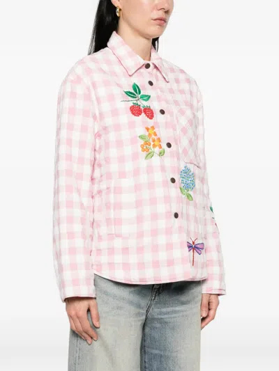 Susanna Blu Crisantemo Gingham Jacket In Pink