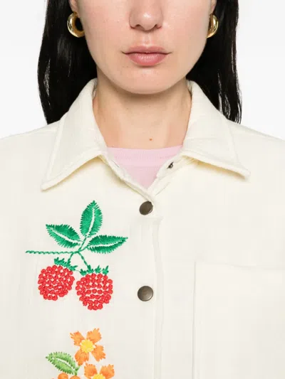 Susanna Blu Crisantemo Button Jacket In Neutral