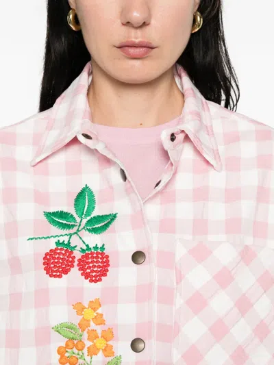 Susanna Blu Crisantemo Gingham Jacket In Pink