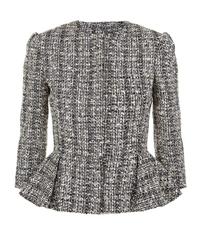 Shop Alexander Mcqueen Tweed Peplum Jacket