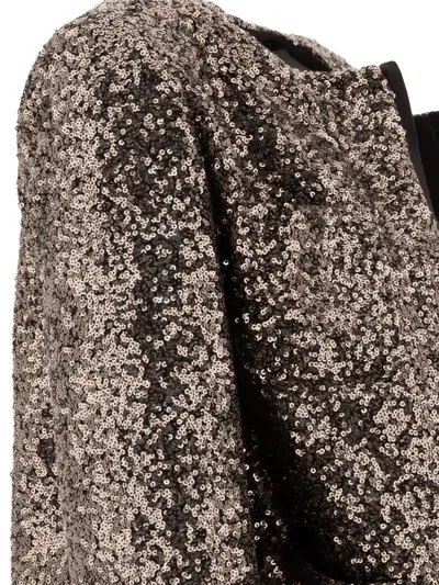 Fit Sequin Jacket In Brown