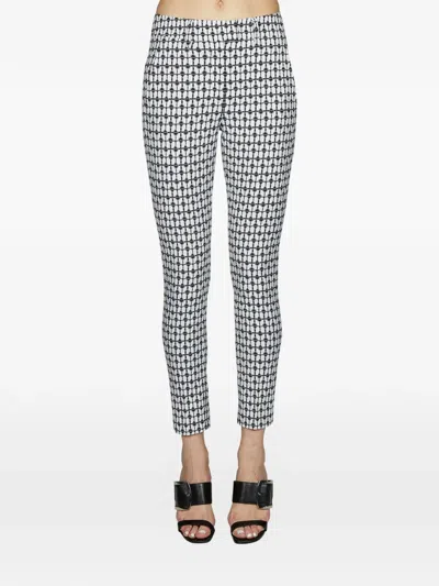 Dondup Printed Trousers In White