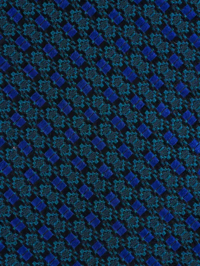 Zegna Geometric-patterned Tie In Blue