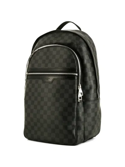Pre-owned Louis Vuitton 2012 Josh Damier-graphite-pattern Backpack In Black
