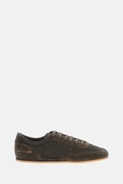 Common Projects Minimal Runner Nylon Suede In Brown