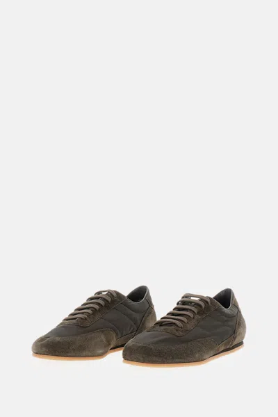 Common Projects Minimal Runner Nylon Suede In Brown