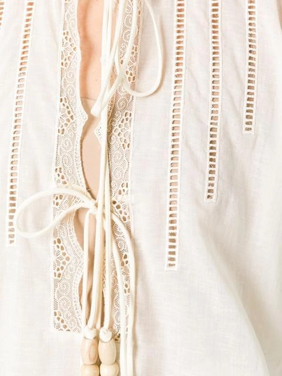 Shop Veronique Branquinho Embroidered Shirt - Neutrals