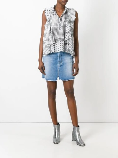Shop Iro Houndstooth Pattern Blouse - White