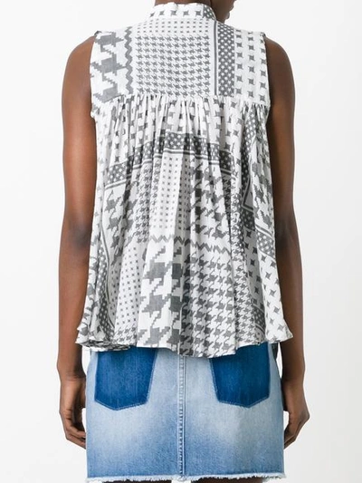 Shop Iro Houndstooth Pattern Blouse - White