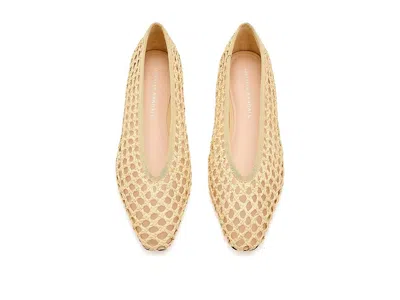 Loeffler Randall Women's Tan Woven Raffia Ballet Flats In Nude