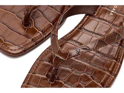 Loeffler Randall Lina Croc-effect Leather Thong Sandals In Brown