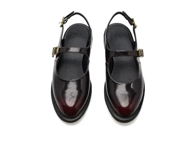 Dr. Martens Madaline Mary Jane Rub Off Leder Sling Back Schuhe In Burgundy