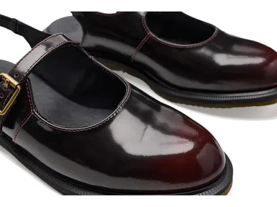 Dr. Martens Madaline Mary Jane Rub Off Leder Sling Back Schuhe In Burgundy
