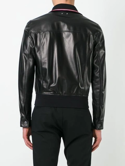 Shop Bally Zipped Leather Jacket - Black