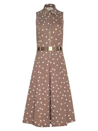 L'agence Kylo Polka Dot Belted Shirtdress In Multi