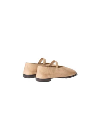 Lemaire Leather Glove Ballerinas Pointed Toe Strap In Neutral