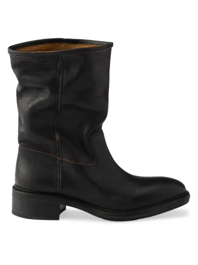 Prada Vintage-effect Leather Boots In Multi