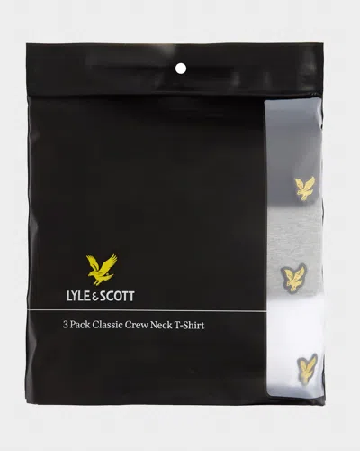 Lyle & Scott Mens Basic 3 Pack T-shirt In Black
