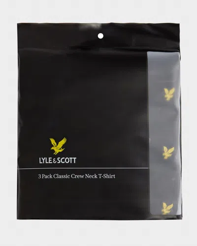 Lyle & Scott Mens Basic 3 Pack T-shirt In Black