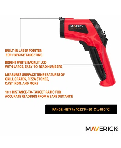 Maverick Infrared Bbq Surface Thermometer In Red