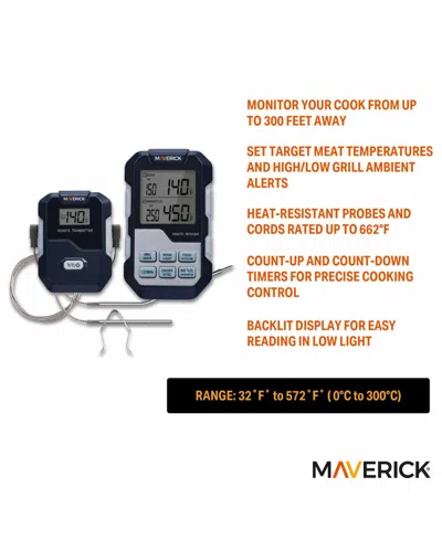 Maverick Long Range Wireless Remote Cooking Dual Probethermometer In Black