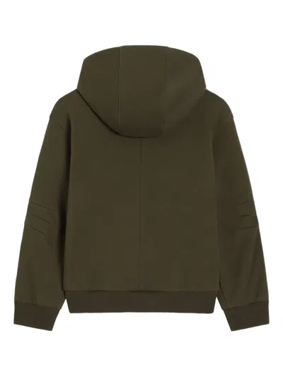 Dolce & Gabbana Hooded Sweatshirt With Logo Tape In Brown
