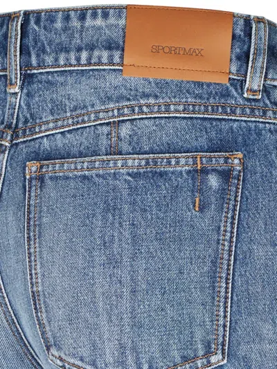 Sportmax Split-back Denim Jeans In Blue
