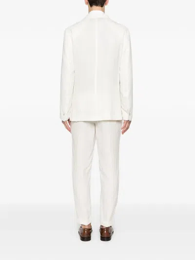 Eleventy Pinstripe-pattern Suit In White