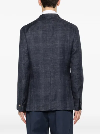 Eleventy Double-breasted Jacket In Blue