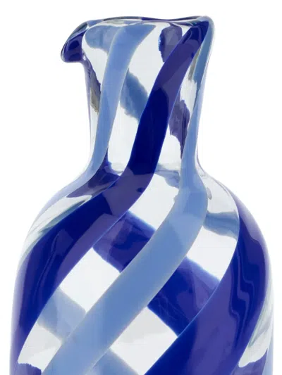 Lisa Corti Pervinch Patterned Glass Bottle In Blue