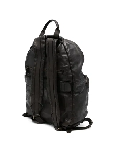 Officine Creative Ignis Leather Backpack In Black