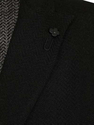 Lardini Double-breasted Blazer In Black