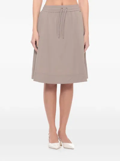 Herno Drawstring Midi Skirt In Neutral