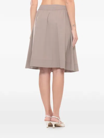 Herno Drawstring Midi Skirt In Neutral