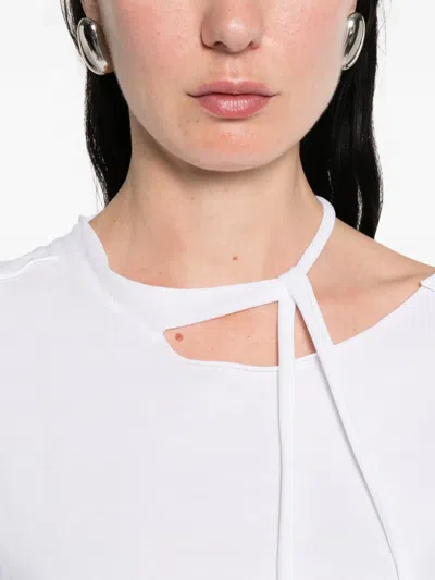Individual Sentiments Long-sleeve Tie T-shirt In White