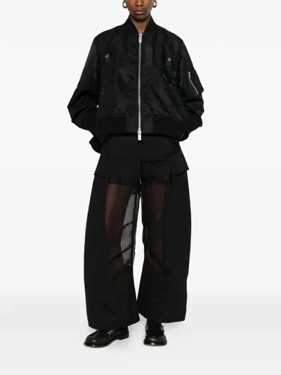 Sacai Zip-pocket Bomber Jacket In Black