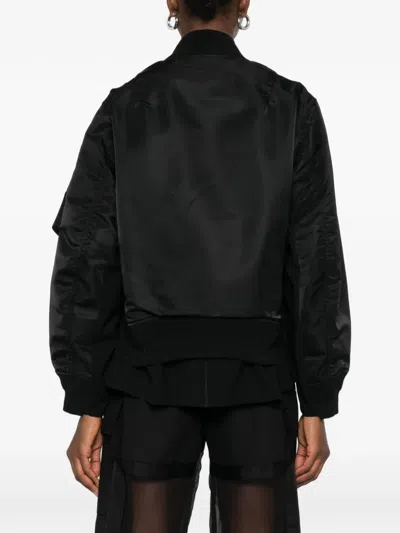 Sacai Zip-pocket Bomber Jacket In Black